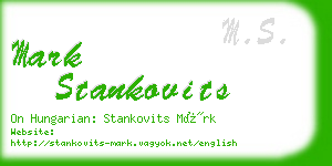 mark stankovits business card